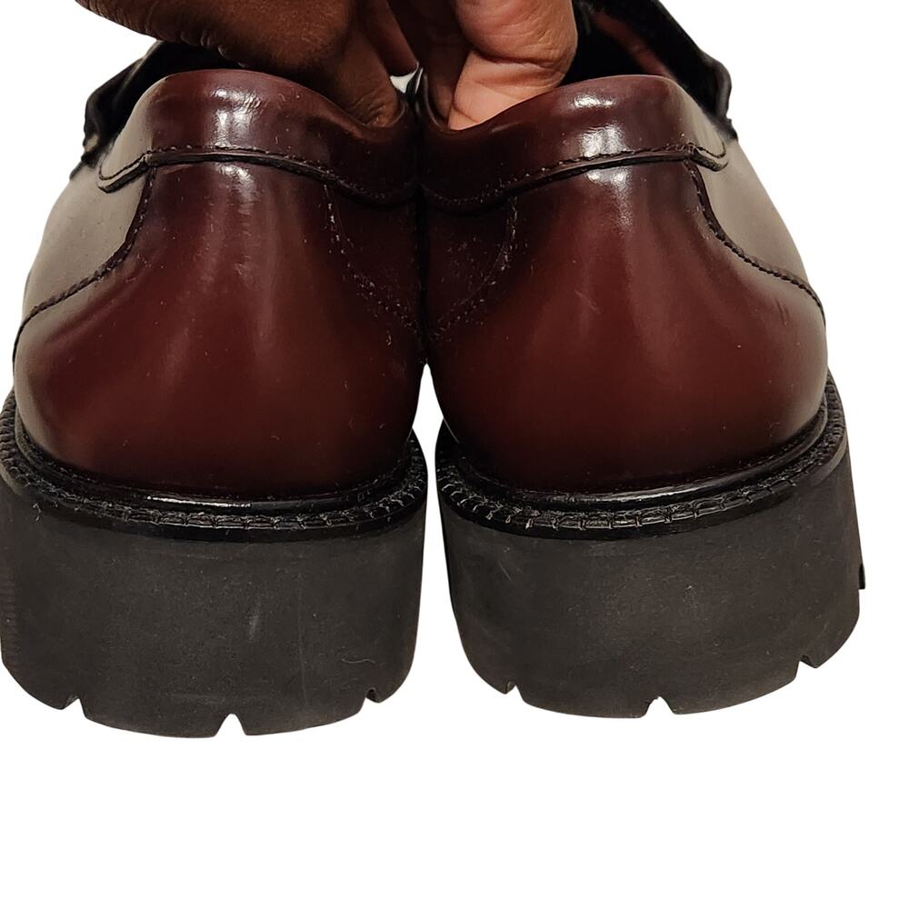 NEW GH Bass Whitney Super Lug Weejuns burgundy leather loafers size 10 - Picture 3 of 6